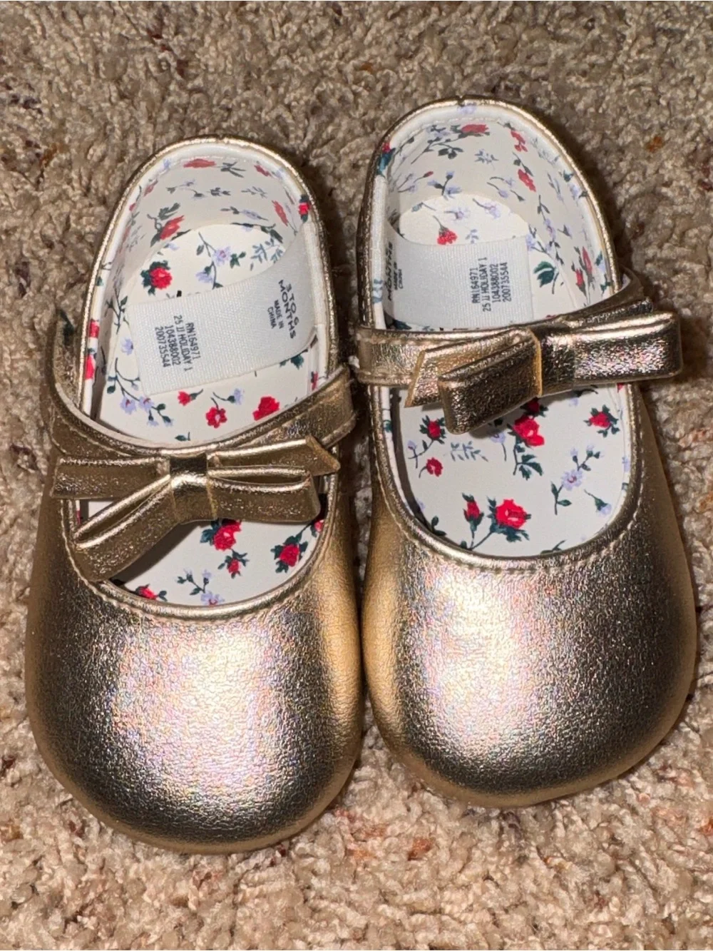 Janie & Jack | Baby Metallic Bow Ballet Flat